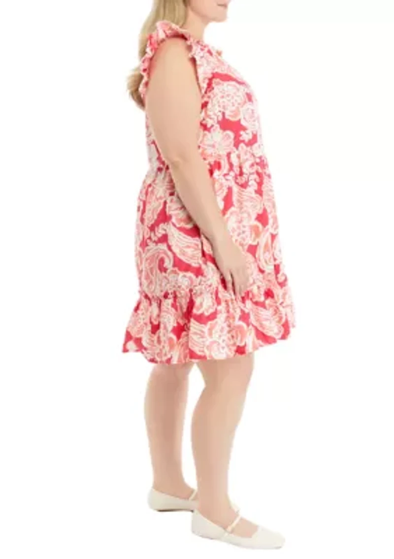 Plus Flutter Sleeve Dress