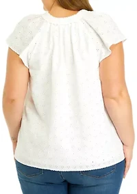 Plus Eyelet Top