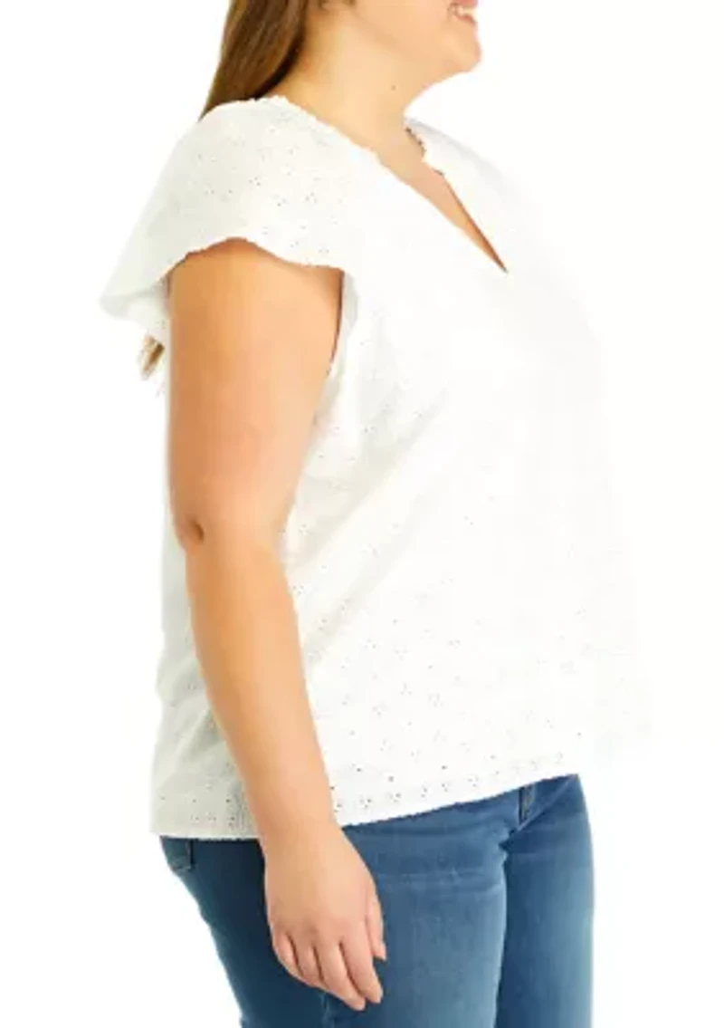 Plus Eyelet Top