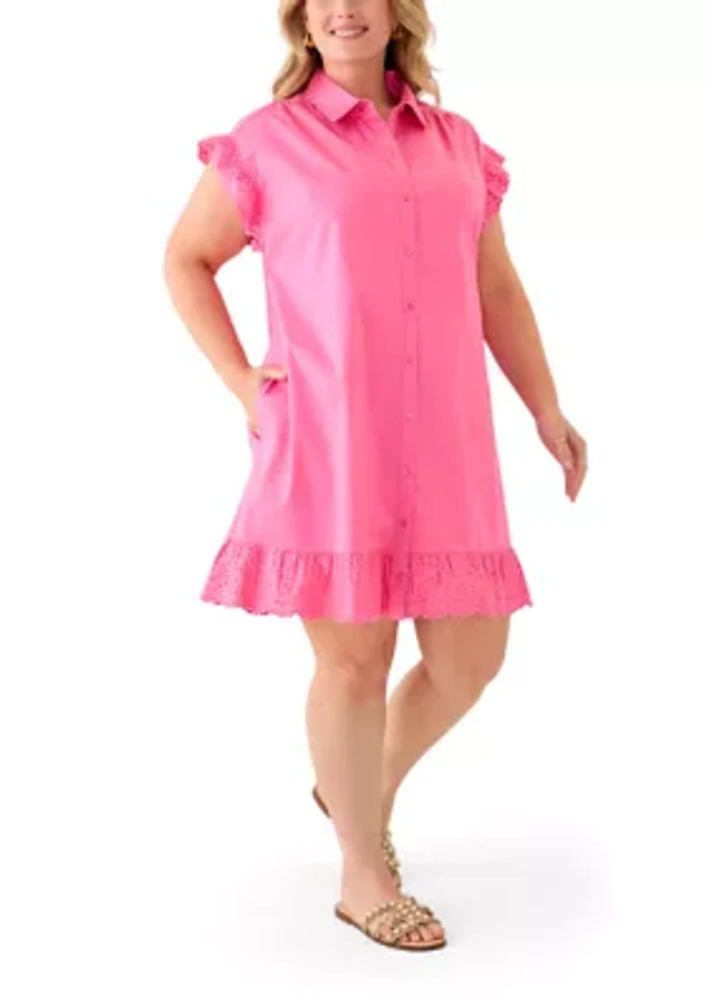 Plus Short Sleeve Peplum Dress