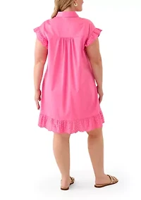 Plus Short Sleeve Peplum Dress