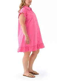 Plus Short Sleeve Peplum Dress