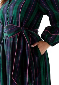 Plus Midi Split Neck Dress