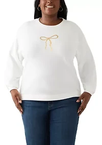 Plus Long Sleeve Embroidered Sweatshirt