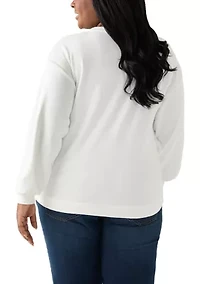 Plus Long Sleeve Embroidered Sweatshirt