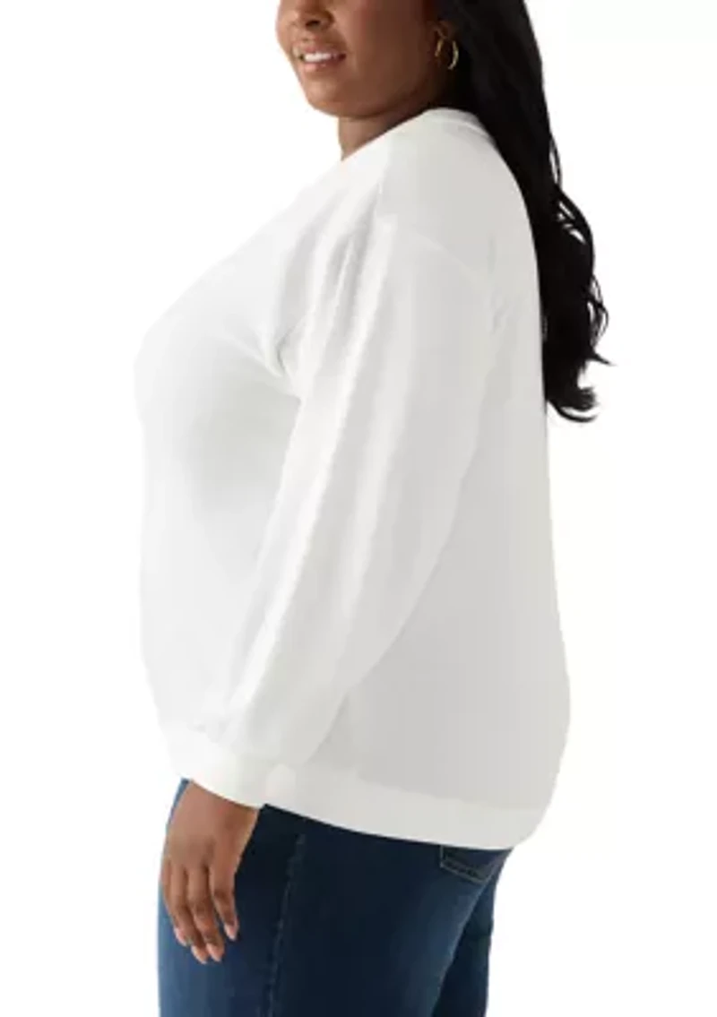 Plus Long Sleeve Embroidered Sweatshirt