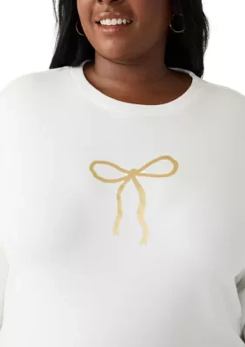 Plus Long Sleeve Embroidered Sweatshirt