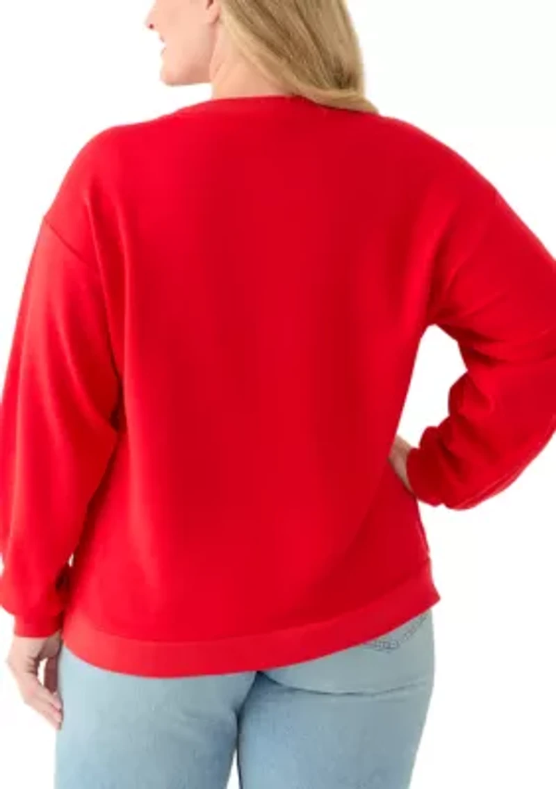 Plus Long Sleeve Embroidered Sweatshirt