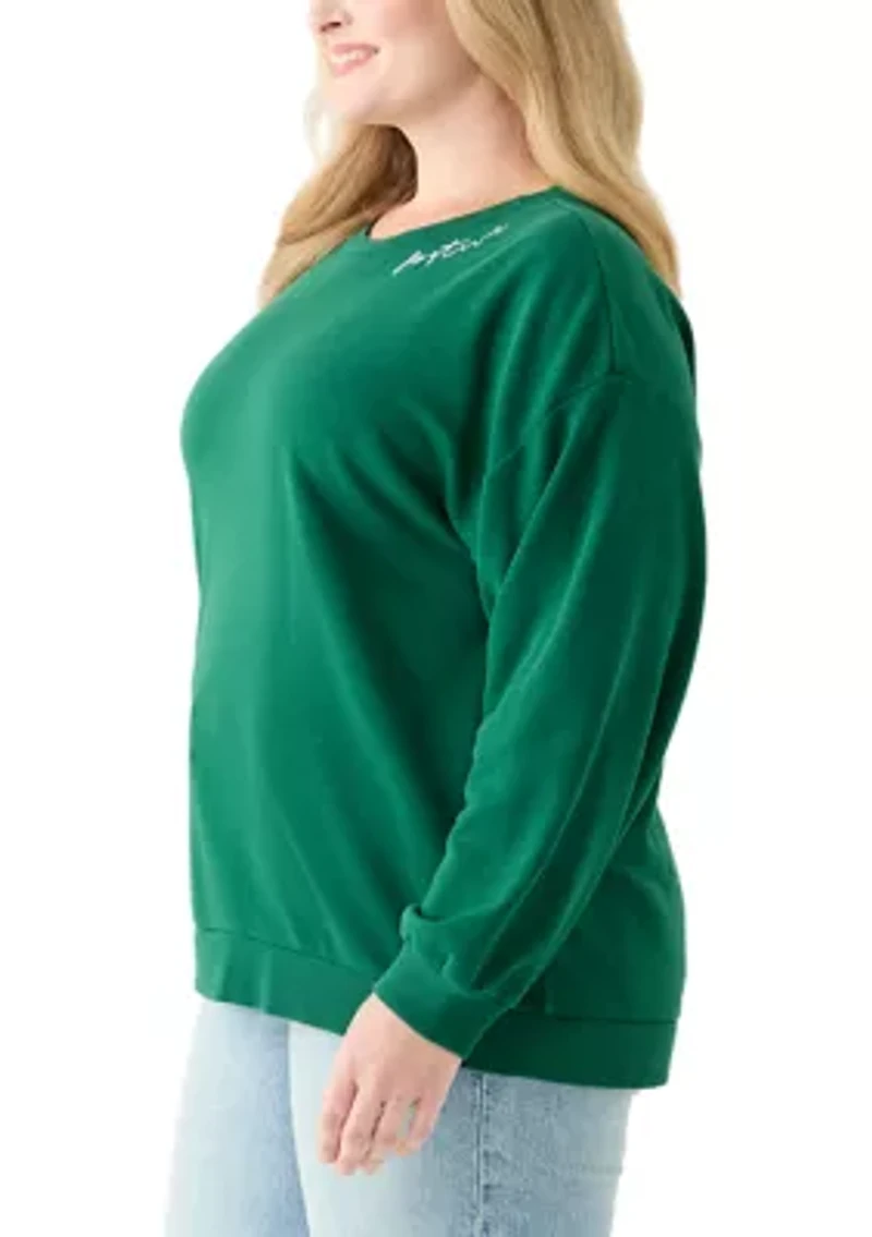 Plus Long Sleeve Embroidered Sweatshirt