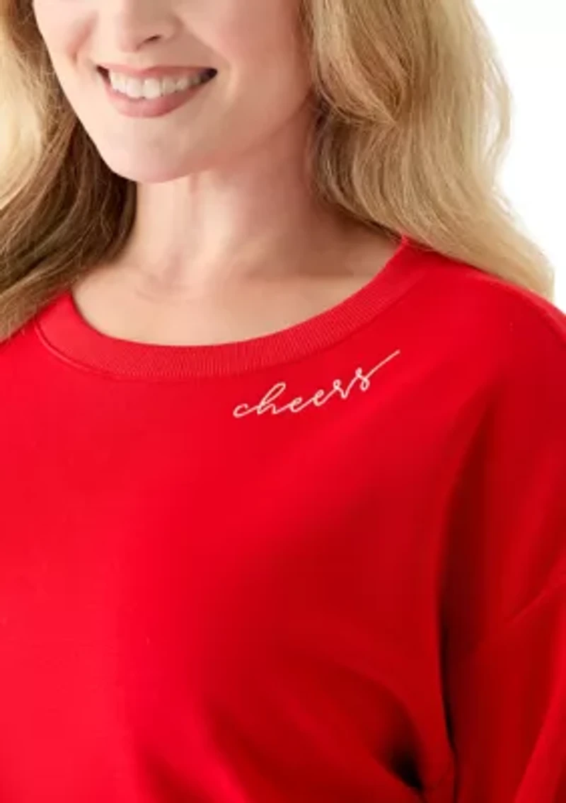 Plus Long Sleeve Embroidered Sweatshirt