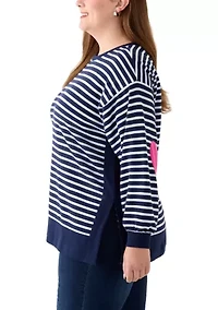 Plus Side Slit Sweeper Sweater