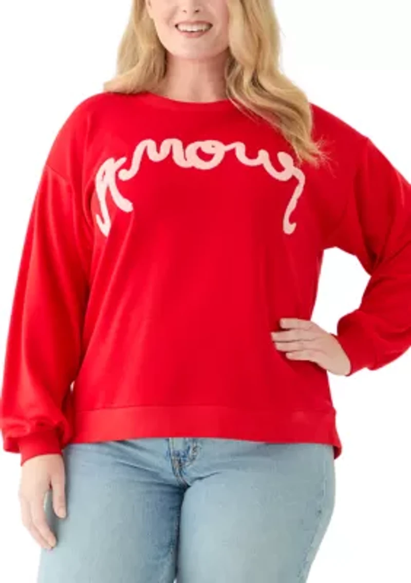 Plus Long Sleeve Graphic Sweeper Sweatshirt
