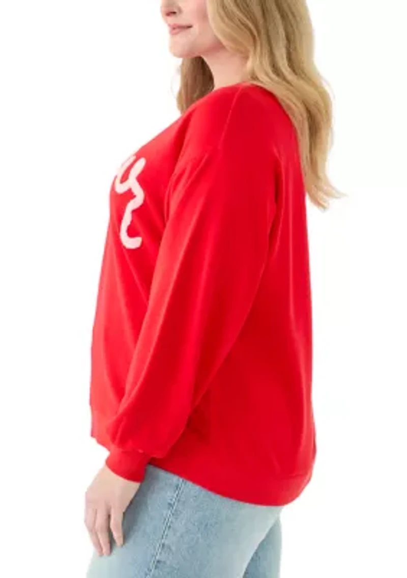 Plus Long Sleeve Graphic Sweeper Sweatshirt