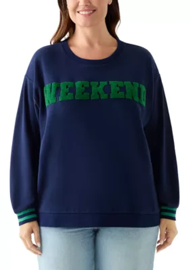 Plus Long Sleeve Patch Sweeper Sweatshirt