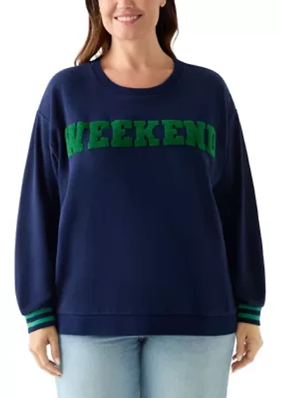 Plus Long Sleeve Patch Sweeper Sweatshirt
