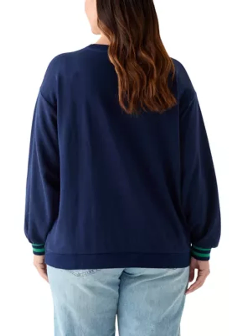 Plus Long Sleeve Patch Sweeper Sweatshirt