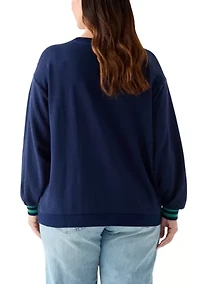 Plus Long Sleeve Patch Sweeper Sweatshirt