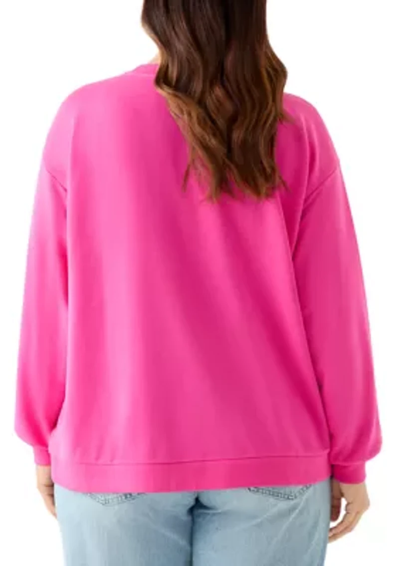 Plus Long Sleeve Patch Sweeper Sweatshirt