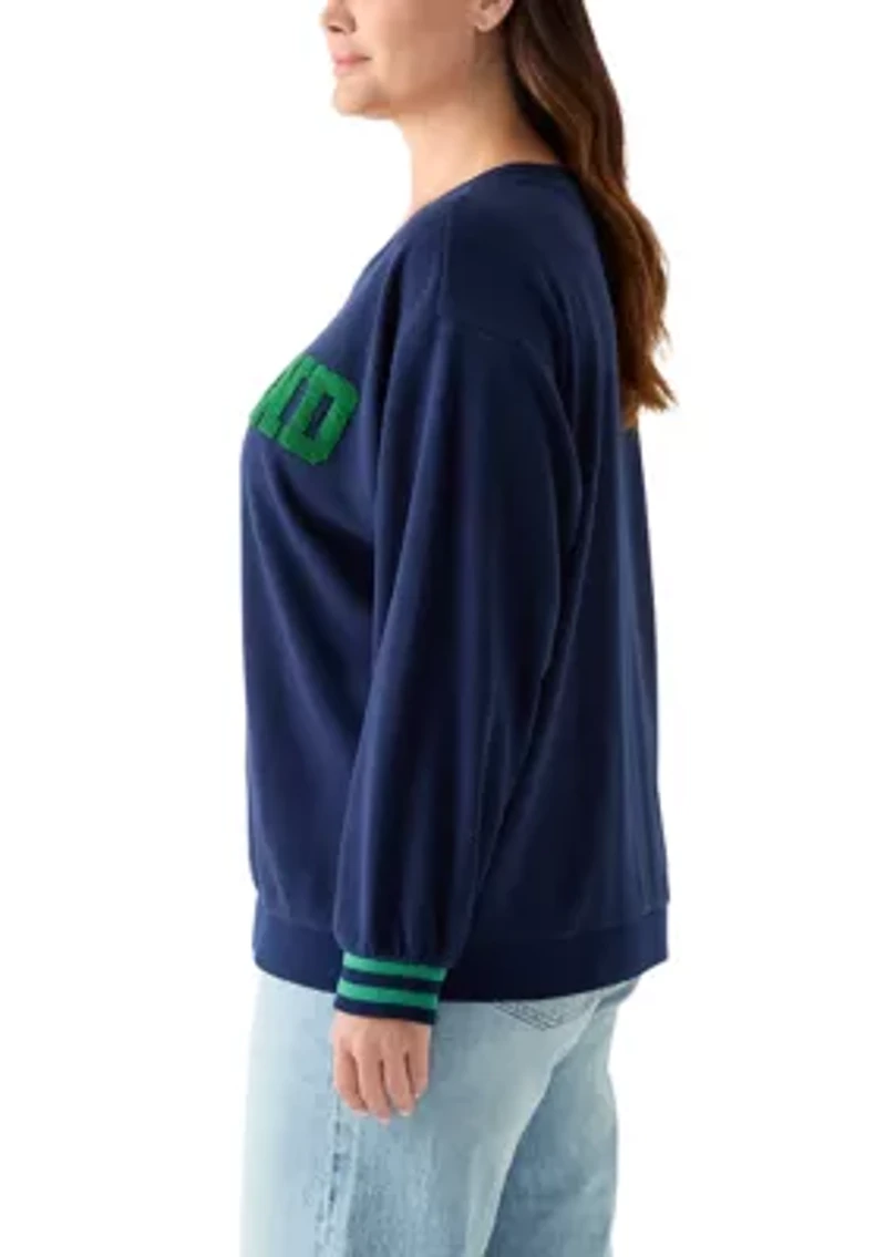 Plus Long Sleeve Patch Sweeper Sweatshirt