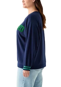 Plus Long Sleeve Patch Sweeper Sweatshirt