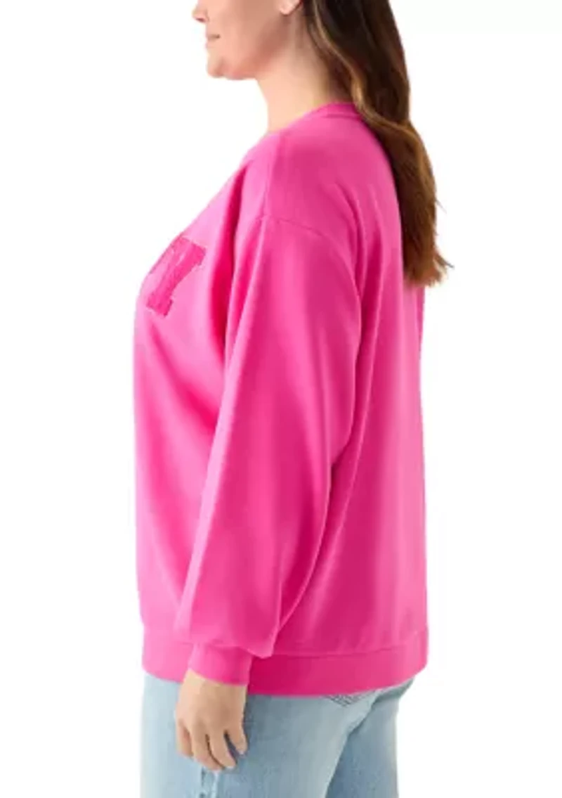 Plus Long Sleeve Patch Sweeper Sweatshirt