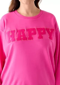 Plus Long Sleeve Patch Sweeper Sweatshirt