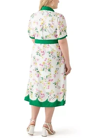 Plus Short Sleeve Belted Shirtdress