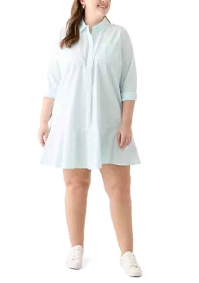 Plus Flounce Shirtdress