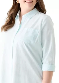 Plus Flounce Shirtdress