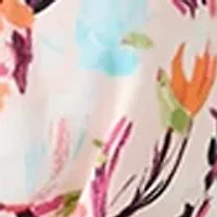 Plus Short Flutter Sleeve Printed Midi Dress