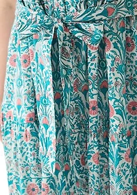 Plus Short Flutter Sleeve Printed Midi Dress