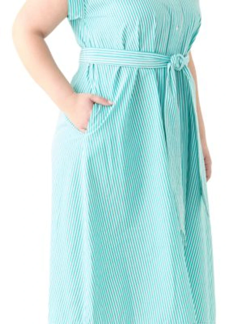 Plus Dolman Belted Midi Dress
