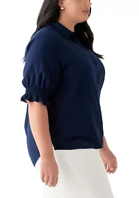 Plus Linen Button Down Shirt