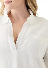 Plus Long Sleeve Popover Shirt