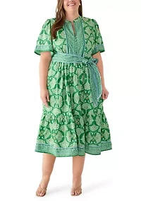 Plus Printed Shirtdress