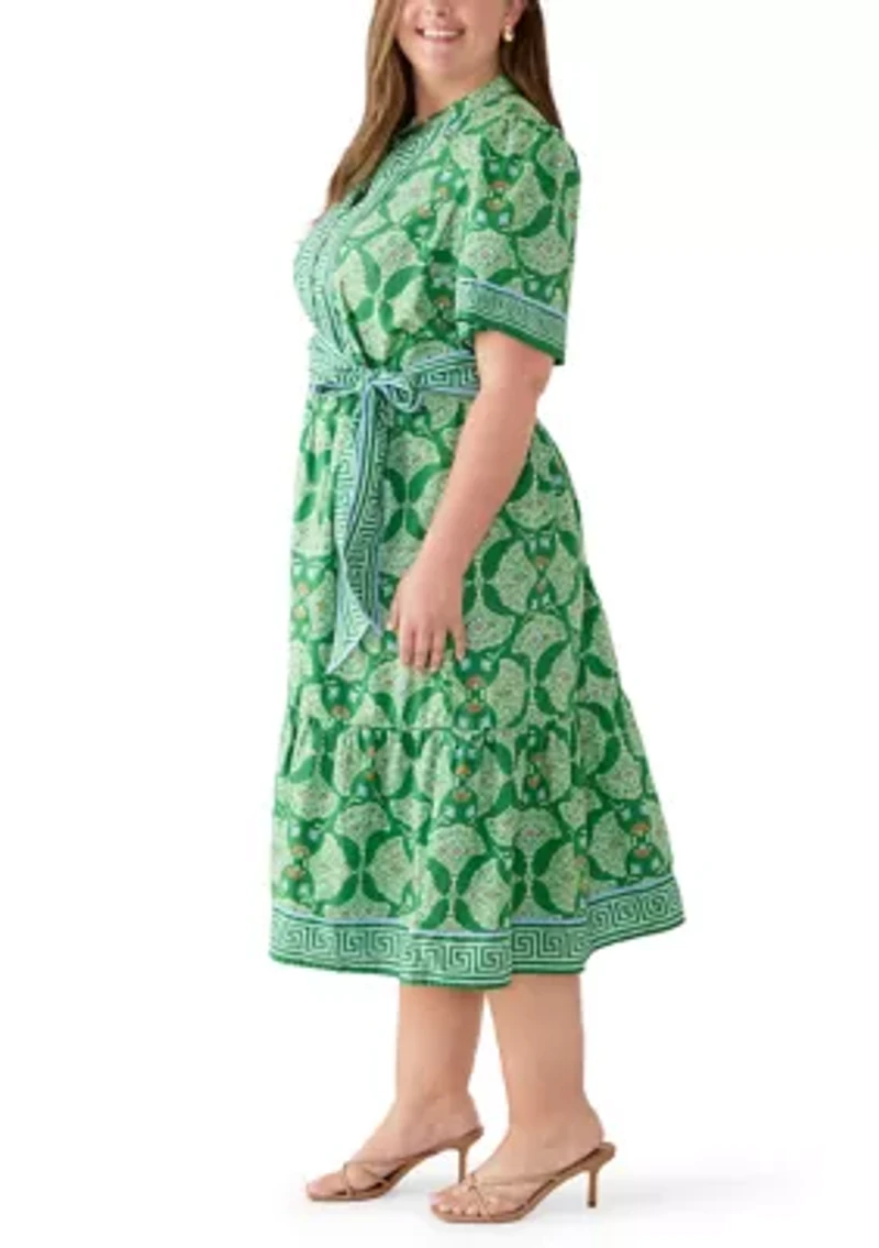 Plus Printed Shirtdress