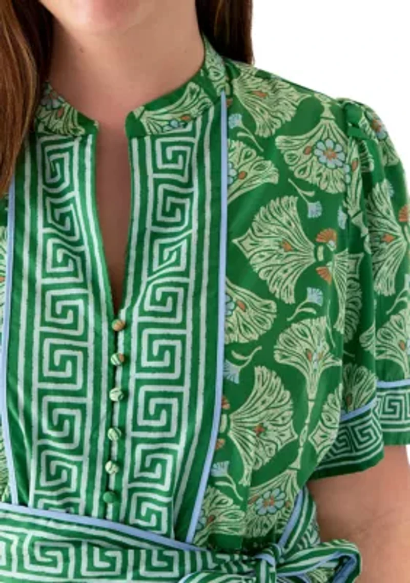 Plus Printed Shirtdress