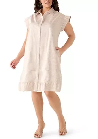 Plus Short Sleeve Peplum Dress