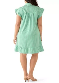 Plus Short Sleeve Peplum Dress