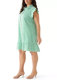 Plus Short Sleeve Peplum Dress