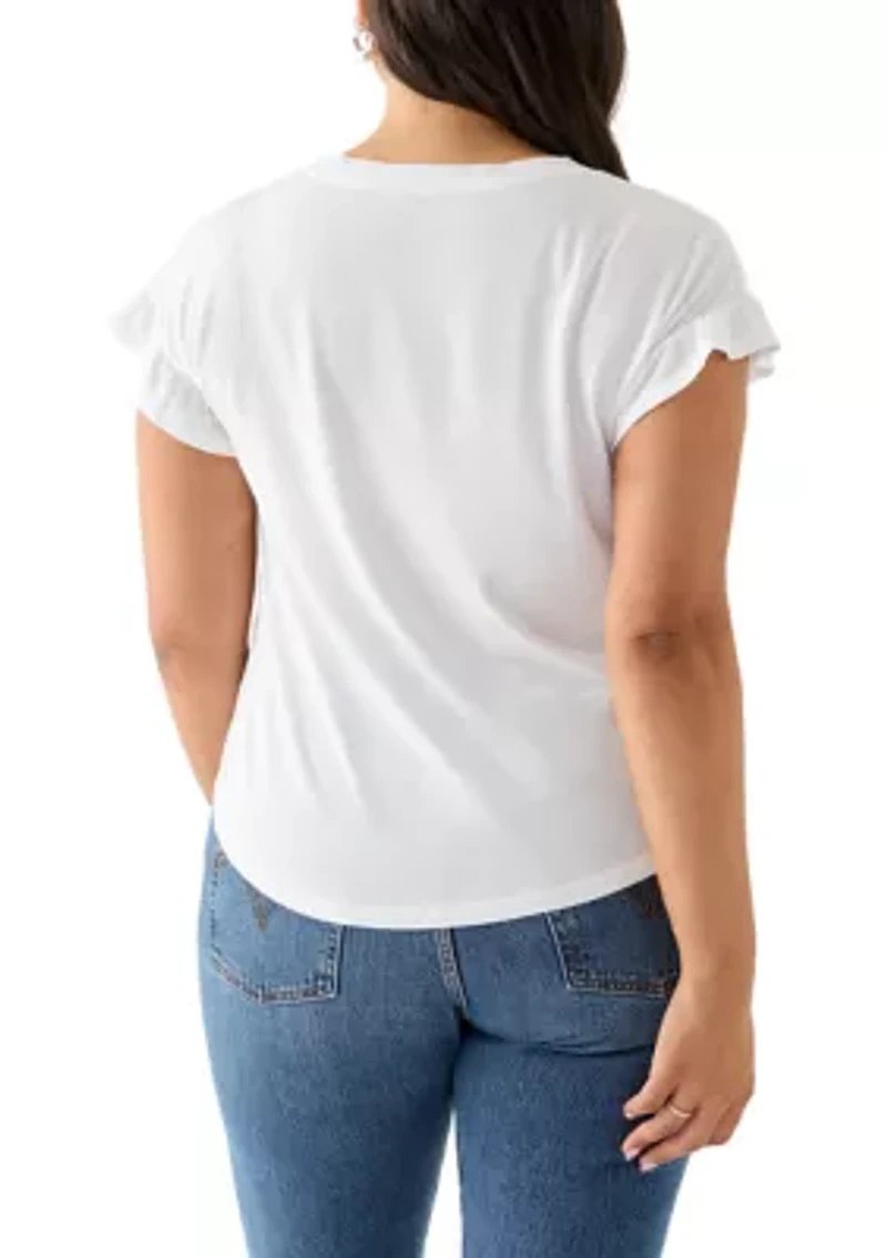 Plus Ruffle Sleeve Blouse