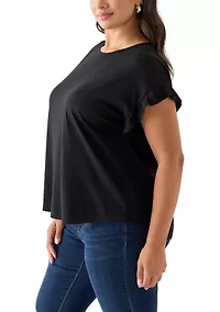 Plus Ruffle Sleeve Blouse