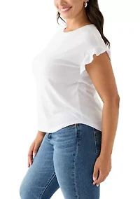 Plus Ruffle Sleeve Blouse