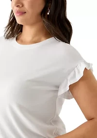 Plus Ruffle Sleeve Blouse