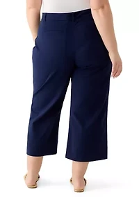 Plus Scalloped Twill Pants