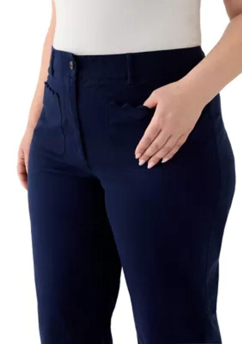 Plus Scalloped Twill Pants