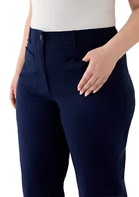 Plus Scalloped Twill Pants