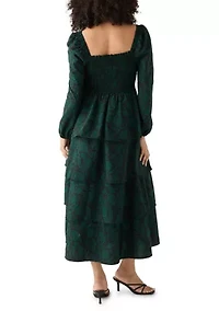 Women's Long Sleeve Tiered Midi Dress