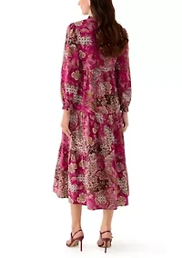 Women's Long Sleeve Embroidered Maxi Dress