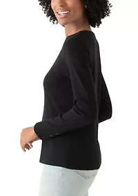Women's Long Sleeve Envelope Button T-Shirt